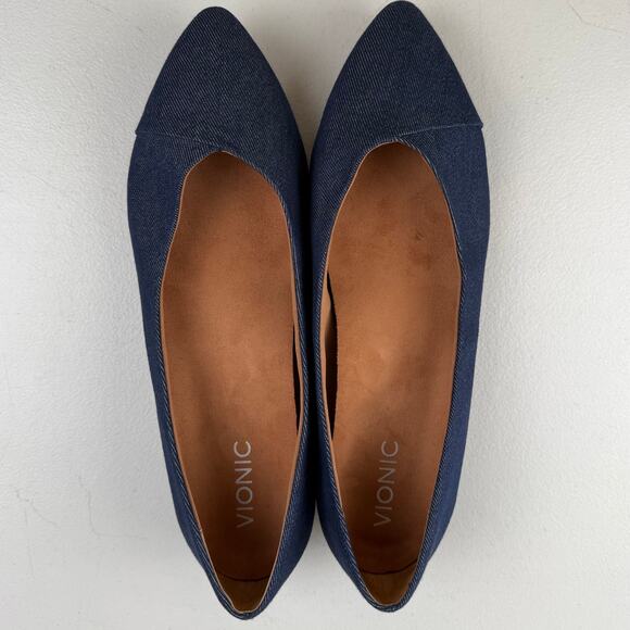 Vionic Women's Caballo Pointed Toe Denim Ballet Flats Size 9.5 - Picture 2 of 7